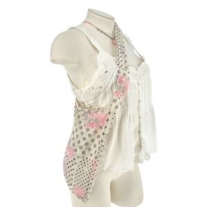 Free People Bag Boho Floral Star Print Lightweight Gauzy Crossbody tote hippie‎